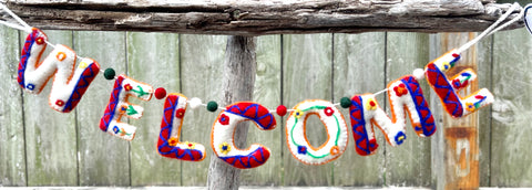 Felt Welcome Banner - Multicolor Pennant